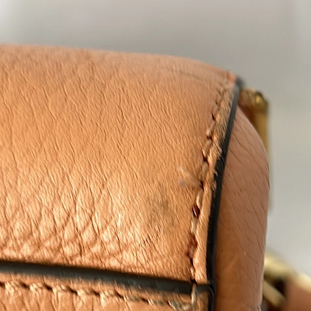 Rebecca Minkoff Peach Tan Pebbled Leather Satchel Bag Purse 🌺🌺 - Picture 11 of 15